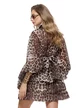Rochie eleganta din organza animal print cu volane ample intarite