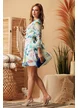 Rochie eleganta din organza cu imprimeu floral decolteu petrecut  verde