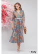 Rochie eleganta din satin imprimeu floral cu fusta plisata si decolteu petrecut