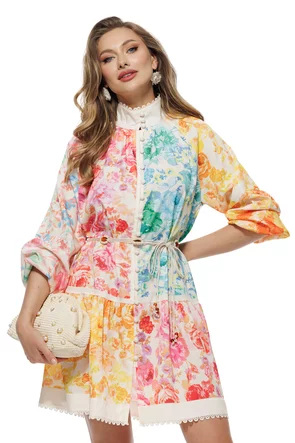 Rochie eleganta din vascoza premium cu imprimeu floral bohemiam