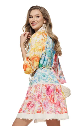 Rochie eleganta din vascoza premium cu imprimeu floral bohemiam