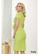 Rochie eleganta Fofy lime cu revere si crapatura pe picior