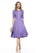 Rochie eleganta Fofy mov delicat croi retro cu floricele bijuterie