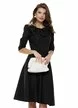 Rochie damă elegantă neagra Fofy clos cu fundă maxi și croi feminin fluid