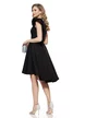 Rochie eleganta Fofy neagra cu pliuri , volane si funfdita din margele