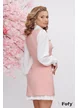 Rochie eleganta Fofy tip sarafan roz cu pliseuri si nasturi cu strassuri