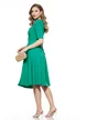Rochie eleganta Fofy verde croi retro cu floricele bijuterie