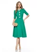 Rochie eleganta Fofy verde croi retro cu floricele bijuterie