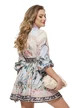 Rochie eleganta imprimeu floral bohemian floral cu nasturi bijuterie diferiti si curea