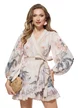 Rochie eleganta petrecuta imprimeu floral bohemian floral cu volane