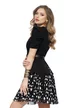 Rochie eleganta premium cu peplum inedit fusta plisata cu buline si curea