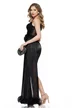 Rochie eleganta premium din matase neagra drapata cu corset buretat