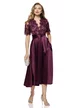 Rochie elegantă pruna din tafta usor elastica cu bust din dantela premium cu cu perle