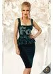 Rochie elegantă verde din catifea cu paiete