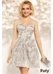  Rochie  Fofy de banchet sofisticata din brocart din organza cu lurex argintiu