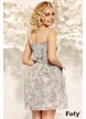  Rochie  Fofy de banchet sofisticata din brocart din organza cu lurex argintiu
