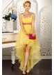 Rochie Fofy de ocazie asimetrica din tull galben