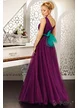 Rochie  Fofy de ocazie mov din tulle si dantelă brodată