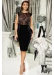 Rochie  Fofy din catifea neagra cu bust din paiete