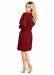 Rochie Fofy eleganta din stofa premium bordo cu accesorii sofisticate si maneci elaborate