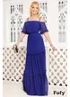Rochie  Fofy elegantă  lunga din voal albastru royal