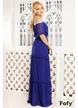 Rochie  Fofy elegantă  lunga din voal albastru royal