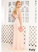 Rochie Fofy lunga de ocazie plisata roz pudrat