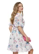 Rochie Fofy vaporoasa din voal imprimat floral volanase maneci