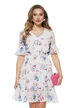 Rochie Fofy vaporoasa din voal imprimat floral volanase maneci