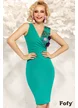 Rochie  FOFY verde mulată cu flori 3d