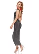 Rochie lunga de ocazie cu spatele gol din lurex argintiu elastic