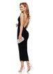 Rochie lunga de ocazie cu spatele gol din lurex negru elastic
