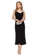 Rochie lunga de ocazie cu spatele gol din lycra neagra cu strasuri argintii