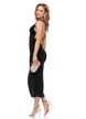 Rochie lunga de ocazie cu spatele gol din lycra neagra cu strasuri argintii