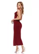 Rochie lunga de ocazie cu spatele gol din lycra vino rosso cu strasuri argintii