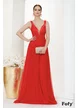  Rochie lunga  de ocazie de LUX din tull rosu cu broderie de dantela si strasuri