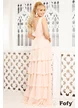 Rochie lunga de ocazie roz pudrat