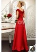 Rochie lungă elegantă din tafta roșie