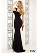 Rochie lungă neagra de ocazie tip sirena cu aplicatie pretioasa de strasuri pe piept