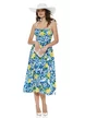 Rochie midi de vara imprimeu Amalfi cupe buretate