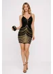 Rochie neagra scurta de ocazie cu bretele  paiete si margele