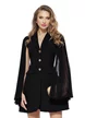 Rochie spectaculoasa neagra tip sacou cu maneci despicate plisate