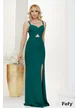 Rochie verde lungă eleganta cu spate gol  si crapatura pe picior