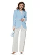 Sacou dama elegant baby blue oversize conturat cu dantela