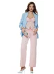 Sacou dama elegant bleu maneca cu pliuri