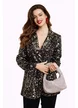 Sacou dama elegant de ocazie premium din paiete negre si argintii