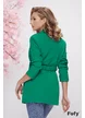 Sacou dama elegant oversize verde cu floare maxi pe centura detasabila