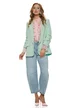 Sacou dama elegant verde menta maneca cu pliuri