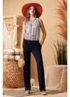 Salopetă Fofy de vara cu pantalon elastic si bust de voal imprimat cu dungi si flori