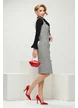 Sarafan elegant Fofy midi din tweed premium cu fundinte in contrast